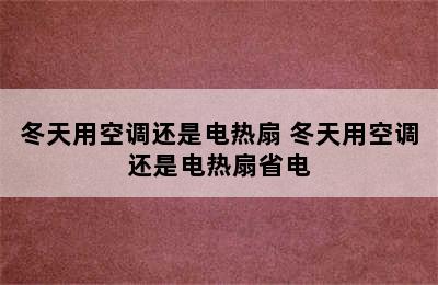 冬天用空调还是电热扇 冬天用空调还是电热扇省电